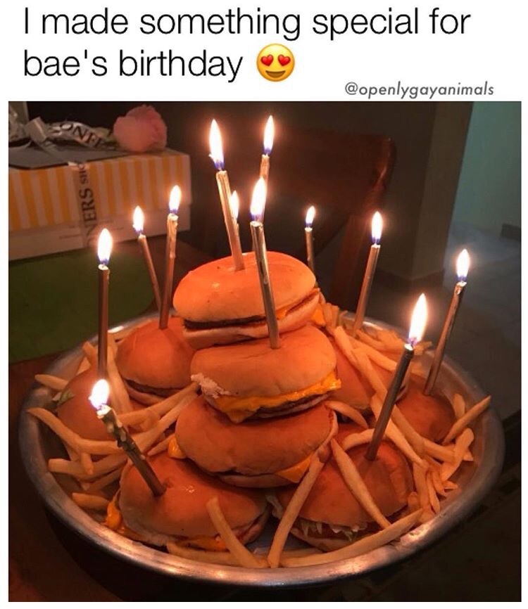 birthday cake burger - I made something special for bae's birthday Ners Sho