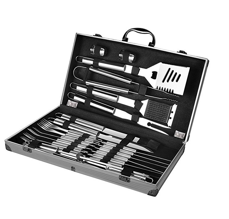 Nothing makes grilling more enjoyable than having all the tools you need to get the job done.  This complete set has everything you need to cook like a pro.  Ultimate BBQ Stainless Still Heavy Duty Grill Kit - $45.99 Get it <a href="https://amzn.to/2xQLCUO" target="_blank" rel="nofollow"><font color="red"><b>HERE</font></b></a>