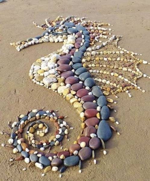 monday morning randomness - seahorse stone art