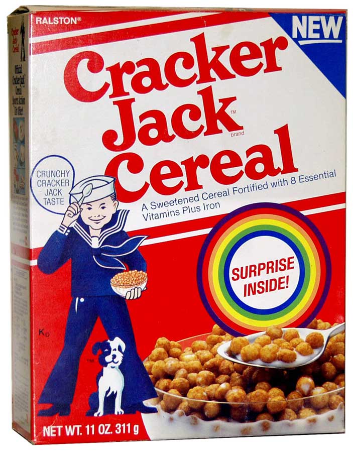 Cracker перевод. Crackerjack. Крекер Джек. Cereal журнал внутри. Cracker Jack рубик.