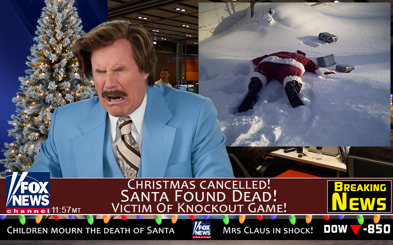 Ron Burgundy tells the world of Santa's death...