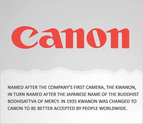 company name meaning - Canon Named After The Company'S First Camera, The Kwanon, In Turn Named After The Japanese Name Of The Buddhist Bodhisattva Of Mercy. In 1935 Kwanon Was Changed To Canon To Be Better Accepted By People Worldwide.