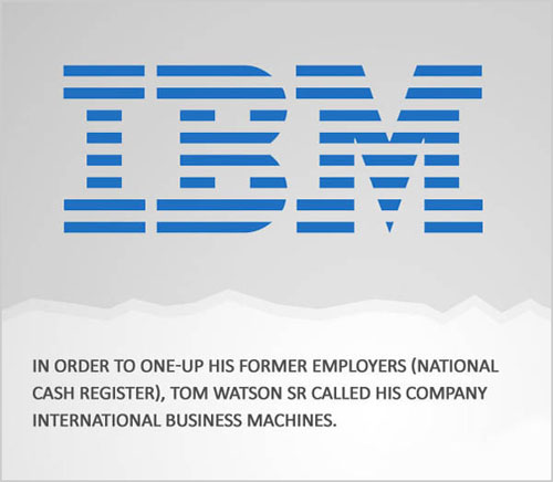 company name meaning - In Order To OneUp His Former Employers National Cash Register, Tom Watson Sr Called His Company International Business Machines.
