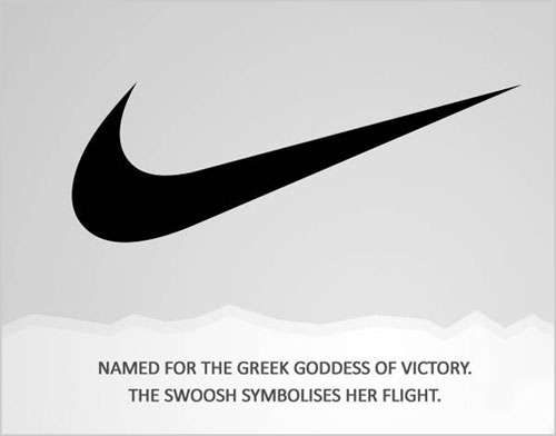 their names - Named For The Greek Goddess Of Victory. The Swoosh Symbolises Her Flight.