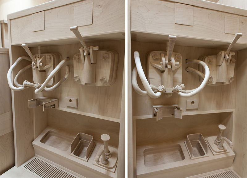 Fast Food Kitchen Carved Entirely From Wood