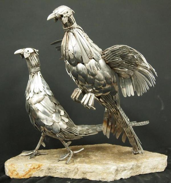 animal sculpture silverware