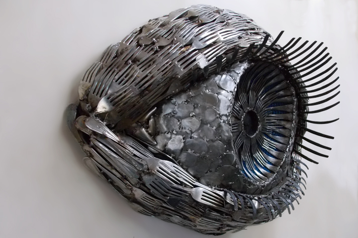 sculptures made of unusual materials