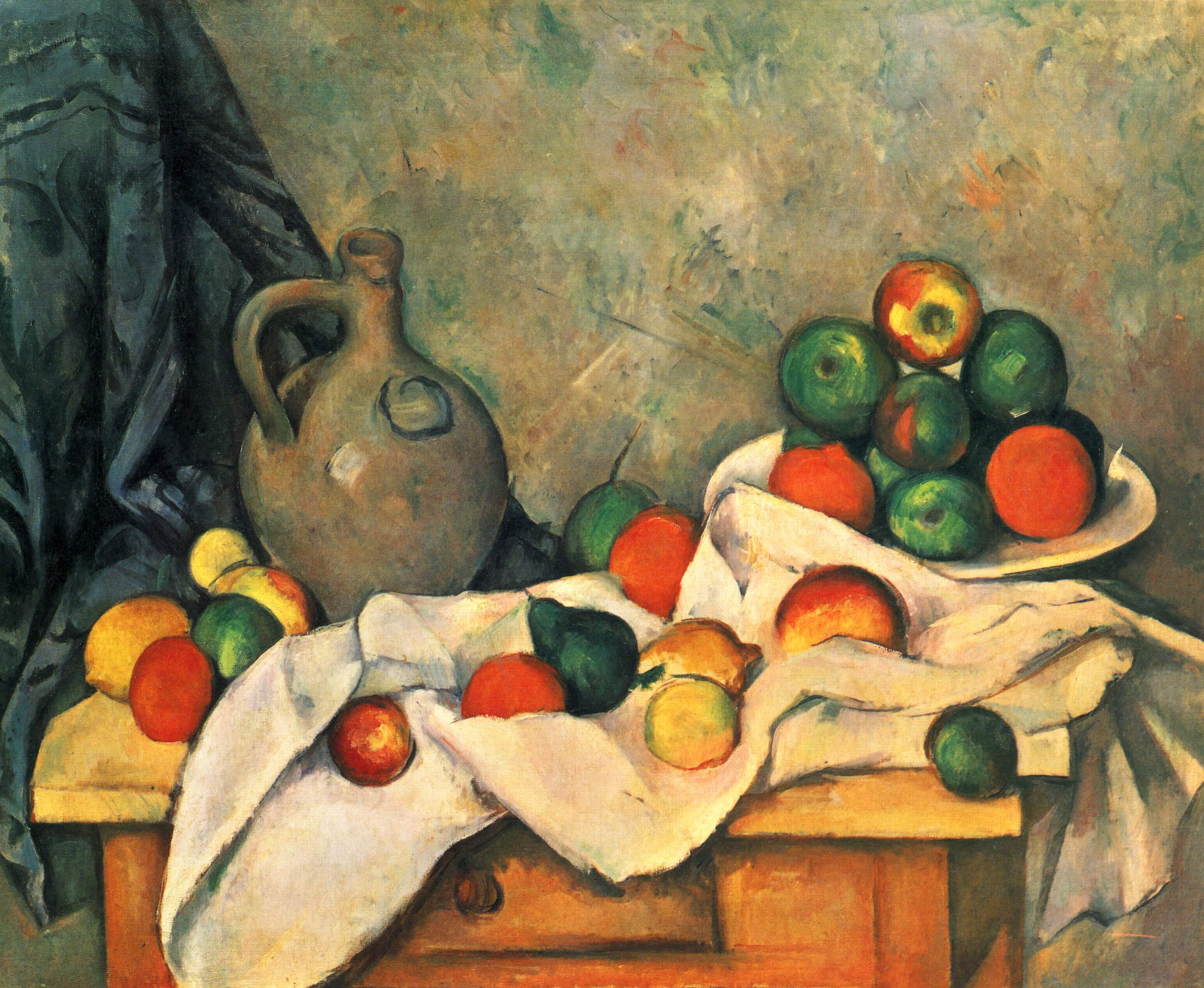Curtain, Jug and Fruit Bowl  by Paul Cezanne 77.4 Million