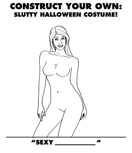 line art - Construct Your Own Slutty Halloween Costume! "Sexy