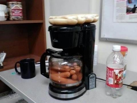 Coffee pot hot dogs