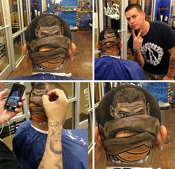 Artist Cuts Hair Into Works Of Art