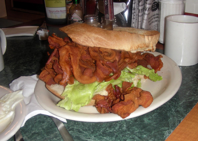 Tony's BLT comprised of 1lb of bacon