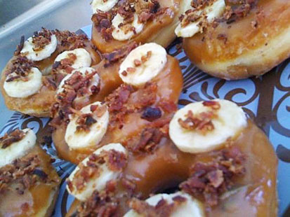 Elvis doughnut peanut butter banana bacon bits