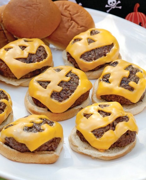 Jack O' Lantern Cheeseburgers