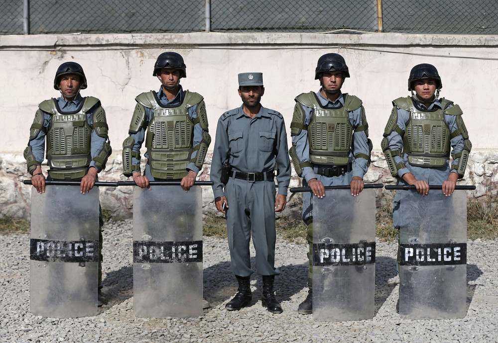 Afghan anti-riot policemen