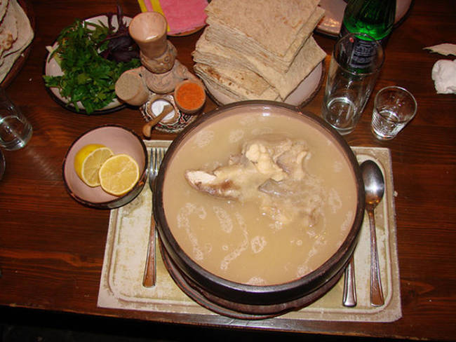Khash, Served in Eastern Europe, Turkey, and the Middle East, this soup is made with boiled cow feet