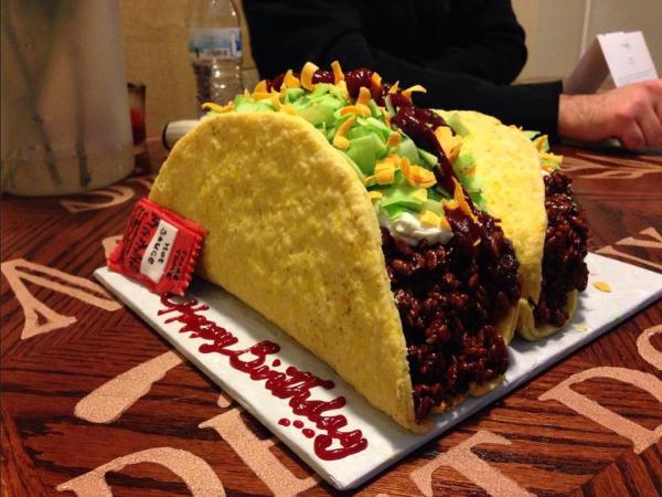 Would you rather have a real giant taco or a giant taco cake?