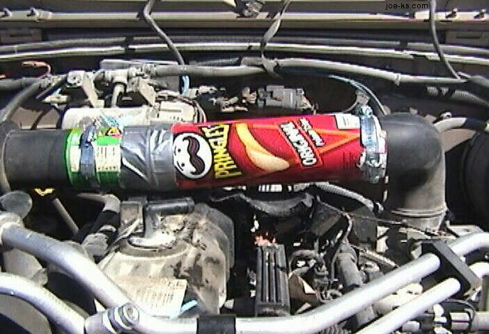 You use a can Pringles of to repair your car engine