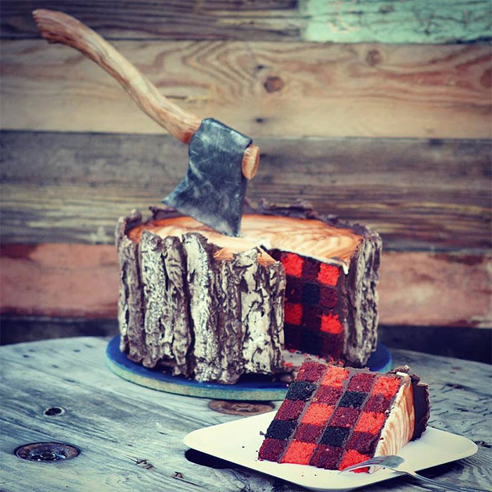 plaid lumberjack cake