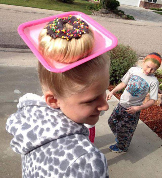 donut hair bun kids