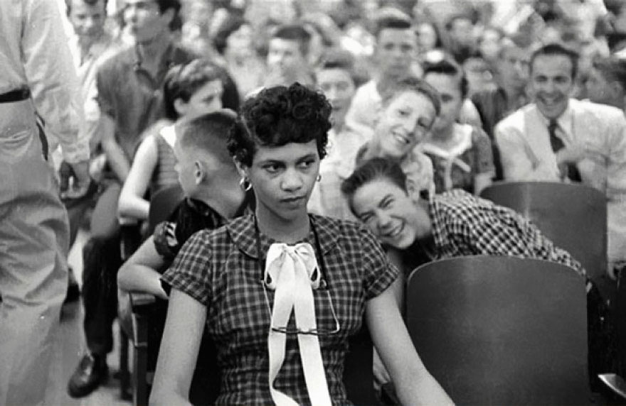 Dorothy Counts – The First Black Girl To Attend An All-White School In The United States – Being Teased And Taunted By Her White Male Peers At Charlotte’s Harry Harding High School, 1957