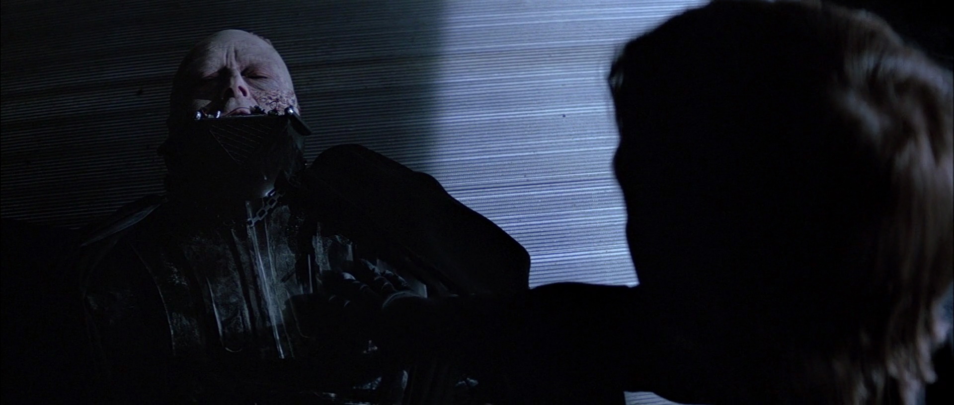 Return Of The Jedi, Darth Vader is mortally wounded saving his son Luke Skywalker from the Emperor...