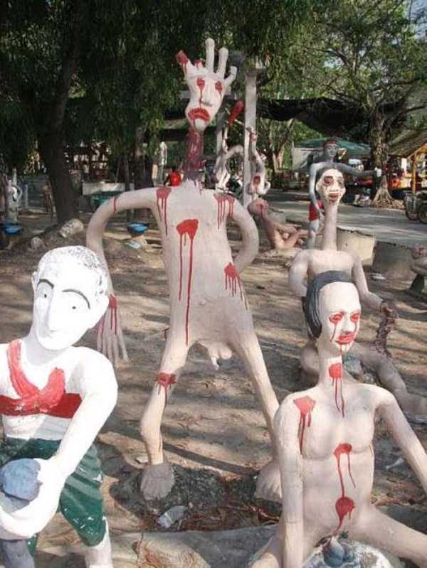 Creepy Hell Theme Park In Thailand