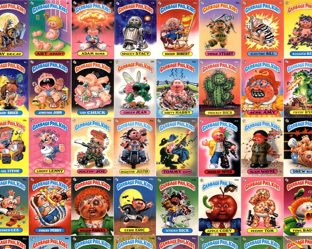 Garbage Pail Kids,1985 saw the advent of one of the most parent-hated toys the 80s ever saw. These toys were a vicious mockery of Cabbage Patch Kids dolls.