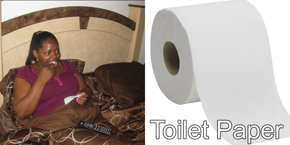 Addicted to Eating Toilet Paper:  Kesha has been snacking on toilet paper for years, going through about 4-5 rolls a week.