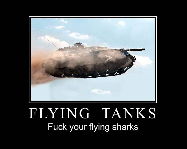 Flying Sharks, Tanks, Cats, and Dogs