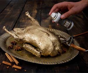 Edible Spray paint for food...LOL The golden Goose