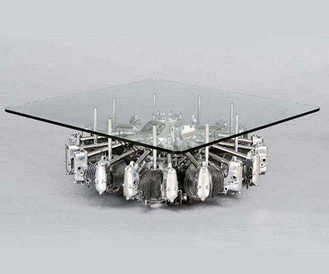 Aircraft engine coffee table