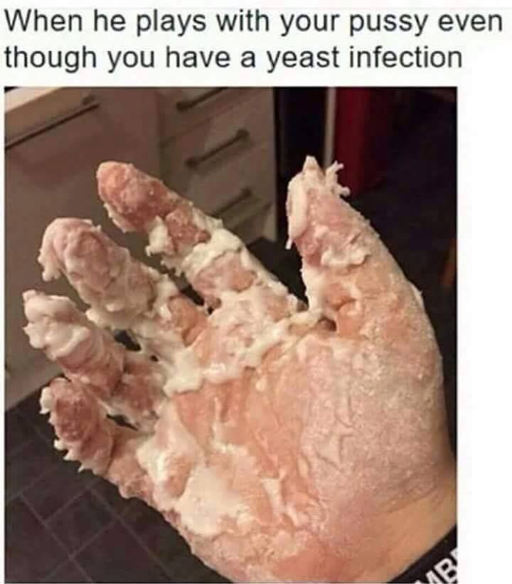 Savage AF Friday meme about fingering a girl with a yeast infection