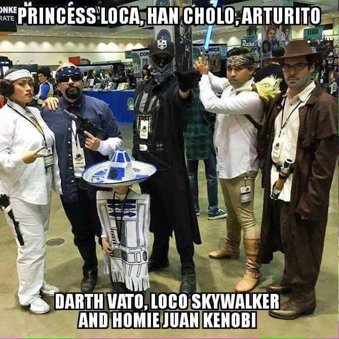 Savage AF Friday meme with Mexican cosplay of Star Wars characters