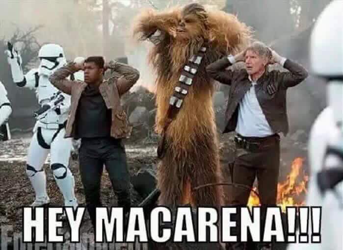 Savage AF Friday meme with Star Wars characters doing the macarena