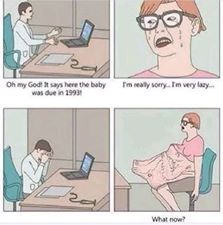 Savage AF Friday meme about being so lazy you don't give birth