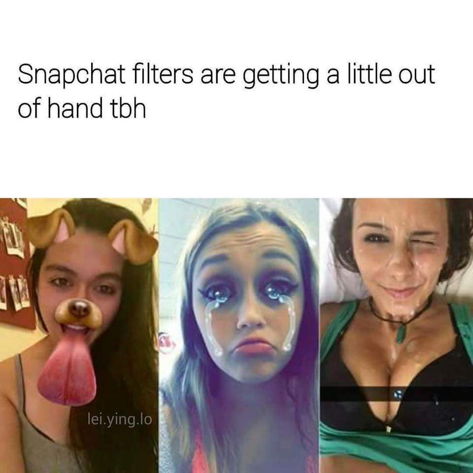 Tuesday meme about inappropriate snapchat filters