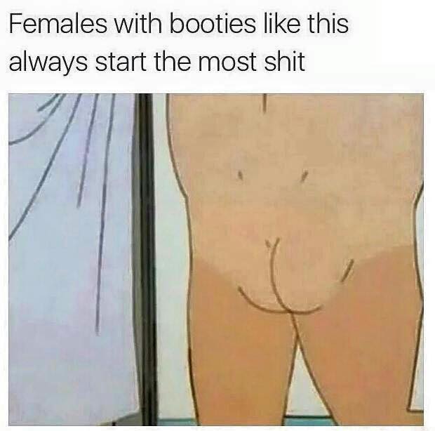 memes - females with booties like this always start - Females with booties this always start the most shit