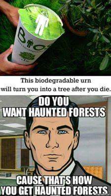 sterling archer - This biodegradable urn will turn you into a tree after you die. Do You Want Haunted Forests 70 Icon Cause That'S How You Get Haunted Forests