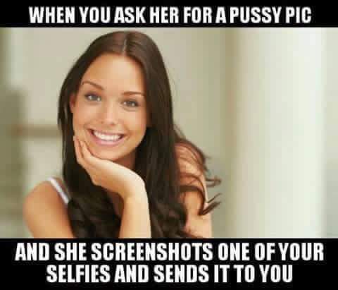 memes - meme to make her laugh - When You Ask Her For A Pussy Pic And She Screenshots One Of Your Selfies And Sends It To You