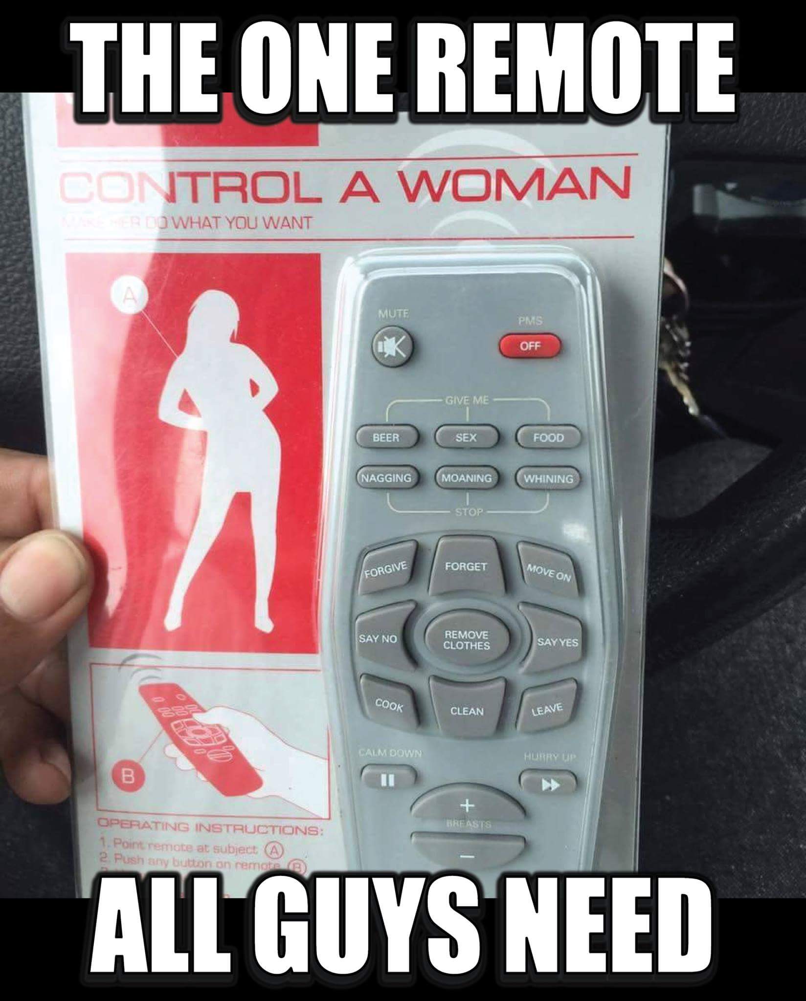 Meme of a remote for women.