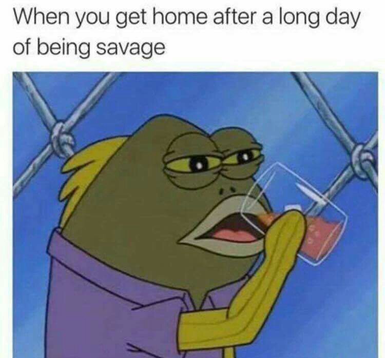 memes - being savage memes - When you get home after a long day of being savage