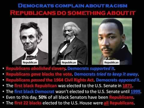 meme -  mlk jr republican - Democrats Complain About Racism Republicans Do Something About It Republican Republican Republican Republicans abolished slavery. Democrats supported Republicans gave blacks the vote. Democrats tried to keep it away, Republican