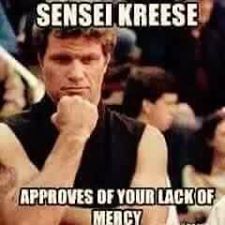 meme -  martin kove karate kid - Sensei Kreese Approves Of Your Lack Of Mercy