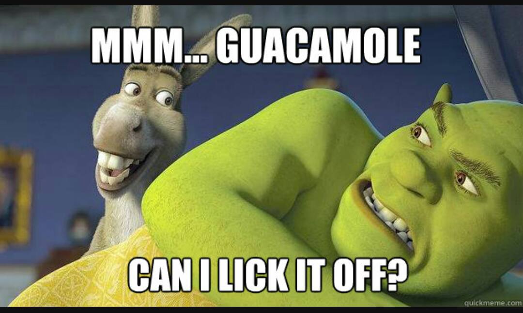 memes - shrek 3 - Mmm... Guacamole Can I Lick It Off? quickmeme.com