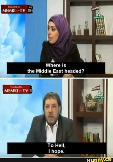 Wednesday meme about the state of the Middle East
