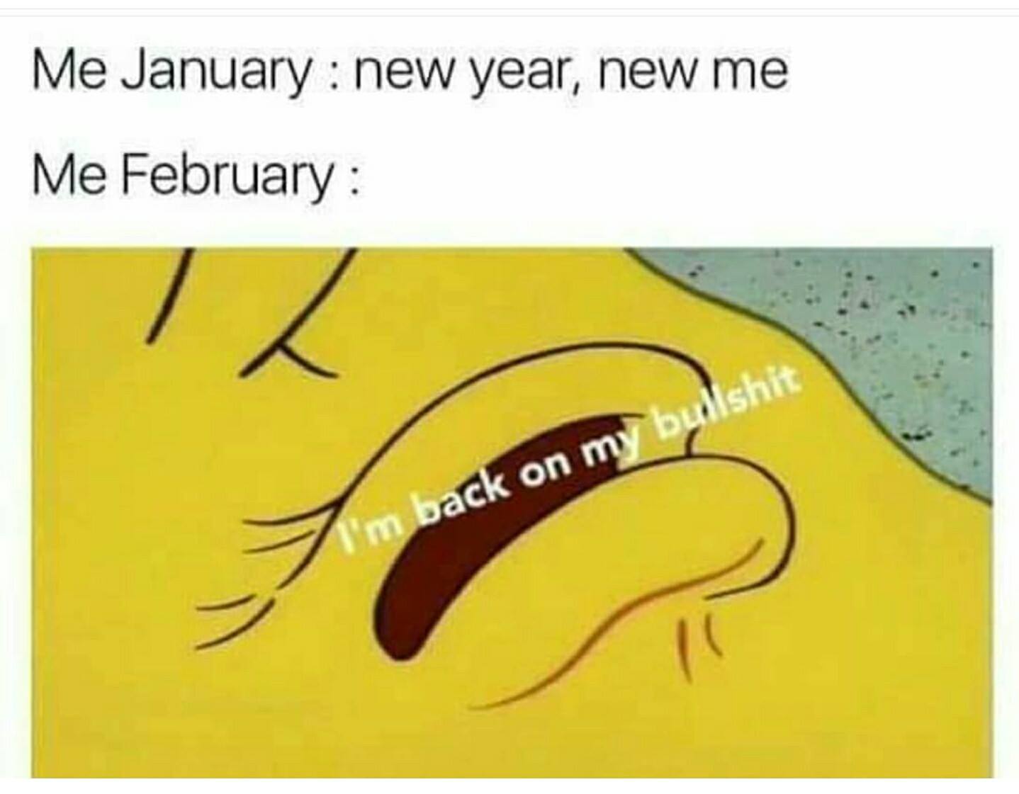 Tuesday meme about not following your new years resolution