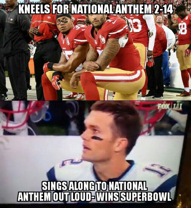 Tuesday meme about kneeling for the national anthem