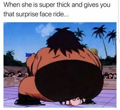 Wednesday meme about thick girls with pic of Krillin getting squashed on the ground
