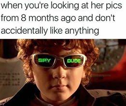 Wednesday meme about being an online stalker with pic of Johnny from Spy kids